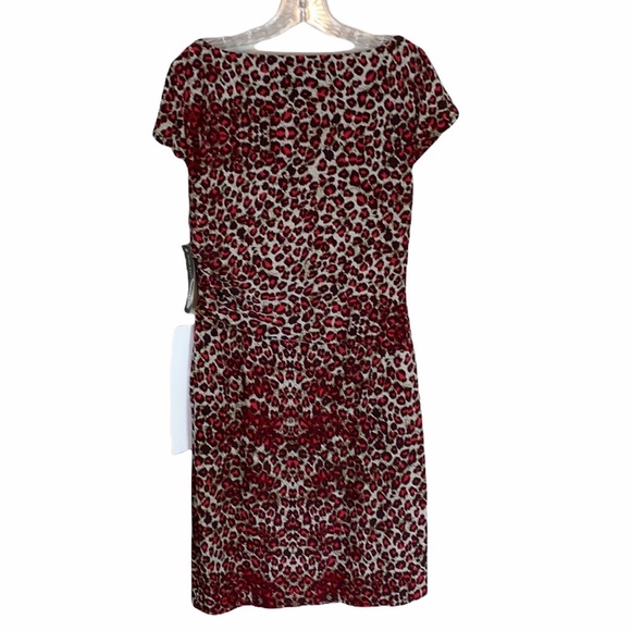 NWT Nine West Brown And Red Cheetah Mini Dress 12 - Picture 2 of 11